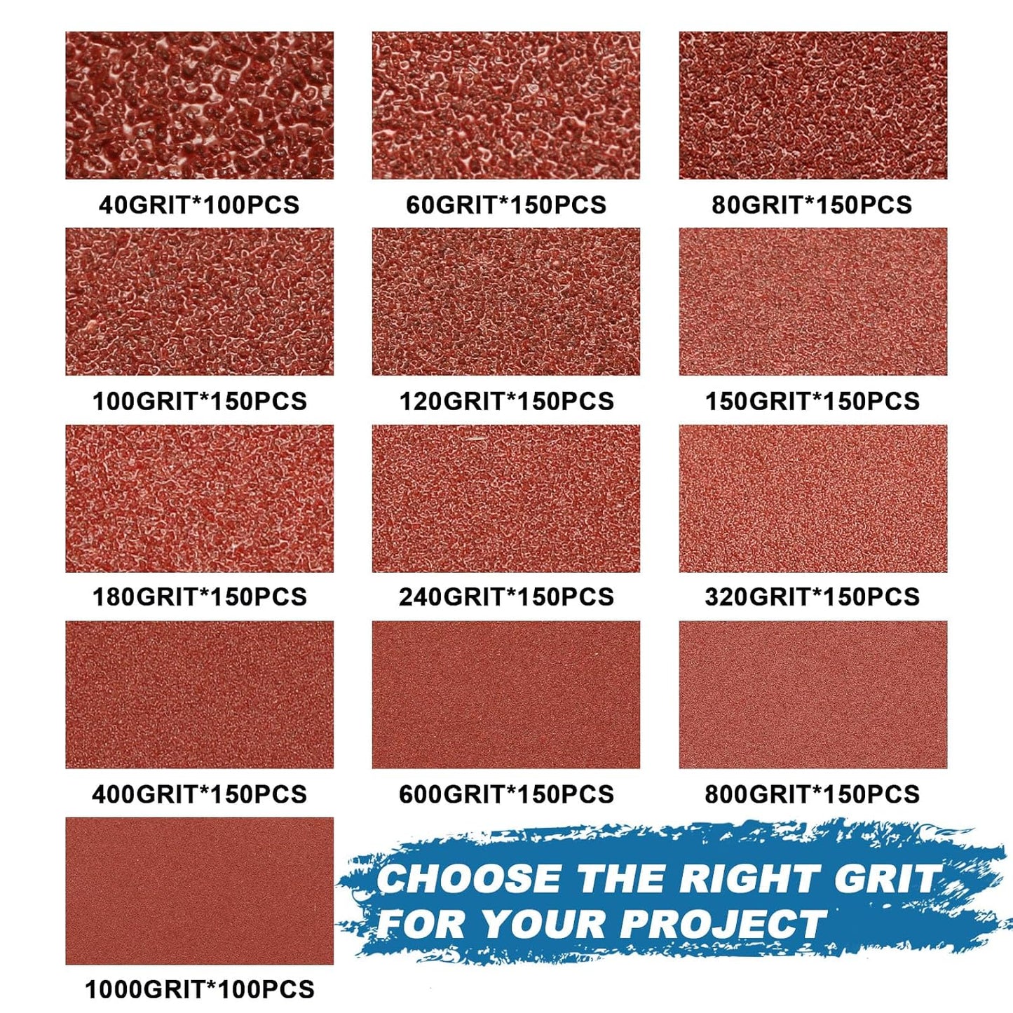 5 Inch 8 Hole Sanding Discs, 150 PCS 800 Grit Hook and Loop Sandpaper, Round Aluminum Oxide Sand Paper Discs for Random Orbital Sander
