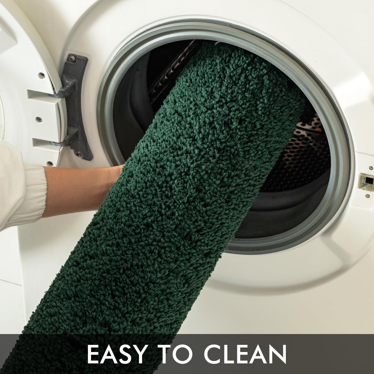 MIULEE Dark Green Bathroom Rugs Set 2 Piece, Non Slip Bath Mat with Absorbent Microfiber, Ultra Soft Thick Rugs for Bathroom Floor Tub Shower Christmas Decor, Machine Washable (16 x 24 Inches)
