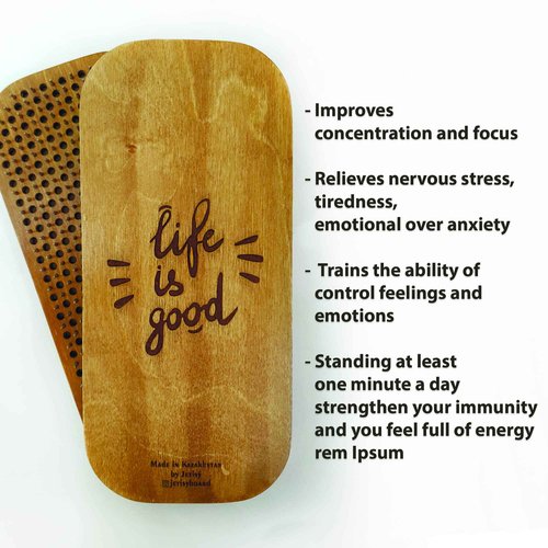 Sadhu Board for Yoga Practice, Handmade Wooden Board with Nails for Standing on Feet, Sadhu Practice Wood Board with Galvanized Nails, Relaxation Board for Acupuncture Massage, Yoga Gift