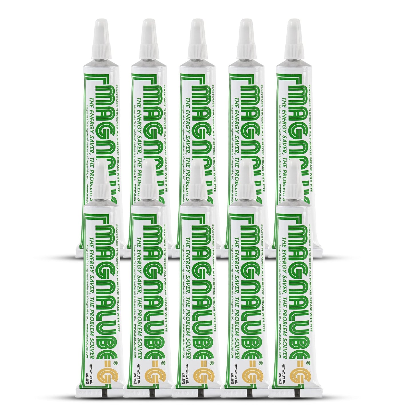 Magnalube-G All Purpose Grease – No Drips or Leaks – Waterproof High-Temp, Dielectric – PTFE Lubricant for Door Hinges, Tracks, 3D Printers, Marine, Reels, Bearings, Joints – 0.75oz Tube, 10-Pack