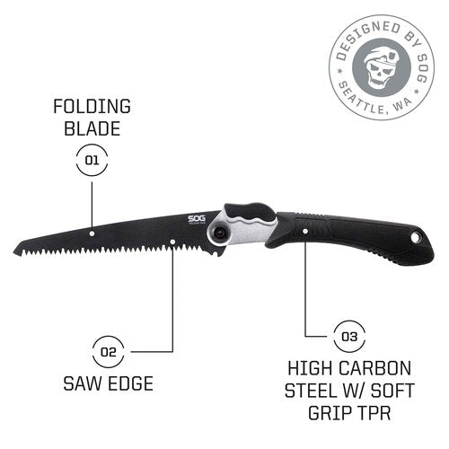 SOG FastHawk- Lighter, Faster, Agile Throwing Hatchet, Versatile Survival Tactical Axe & Folding Saw - Wood Saw, Hand Saw, Pruning Saw and Camping Saw