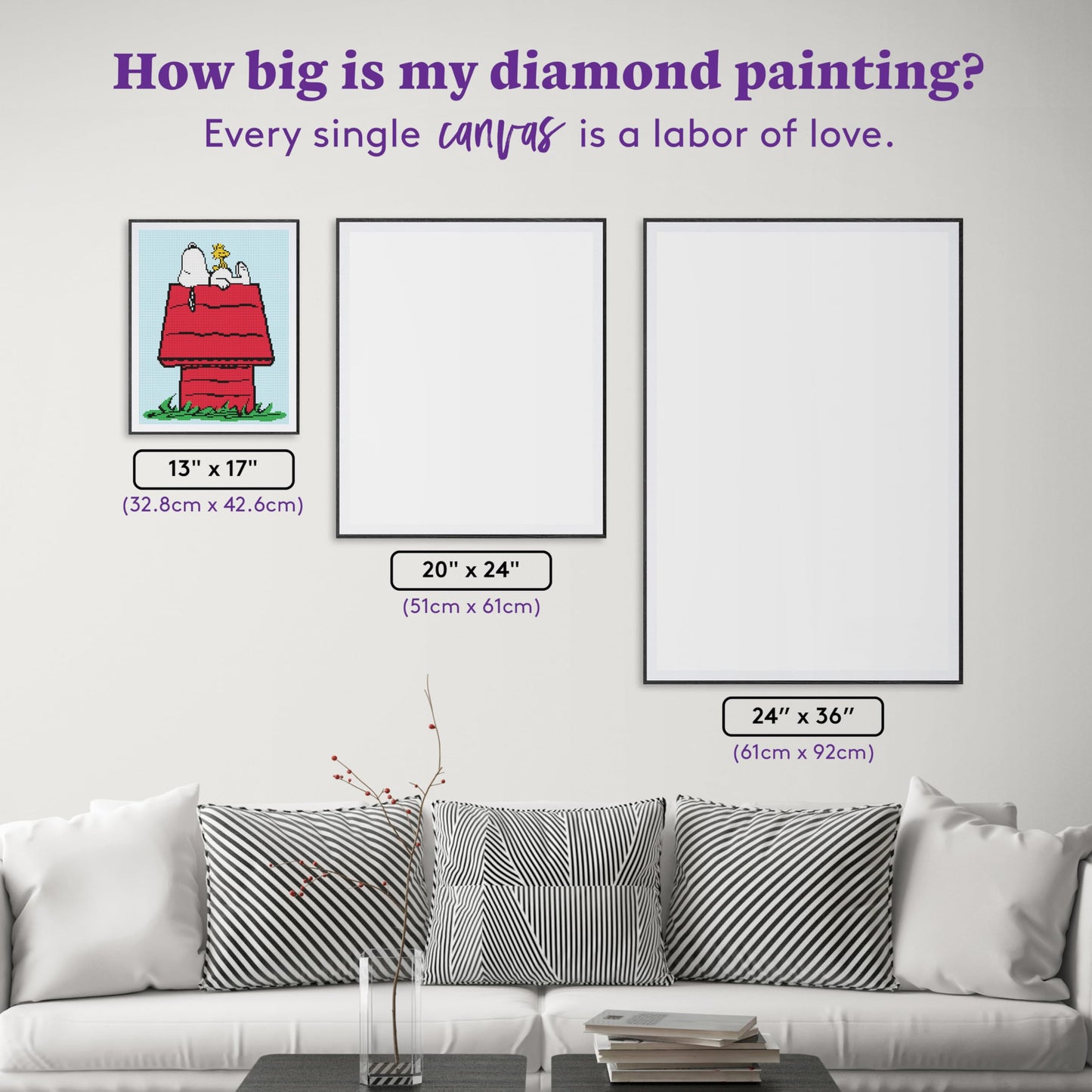 DIAMOND ART CLUB Happiness is in The Little Things Diamond Painting Kit, Fun DIY Crafts for Adults, Round Diamond Art Canvas, 13" x 17"