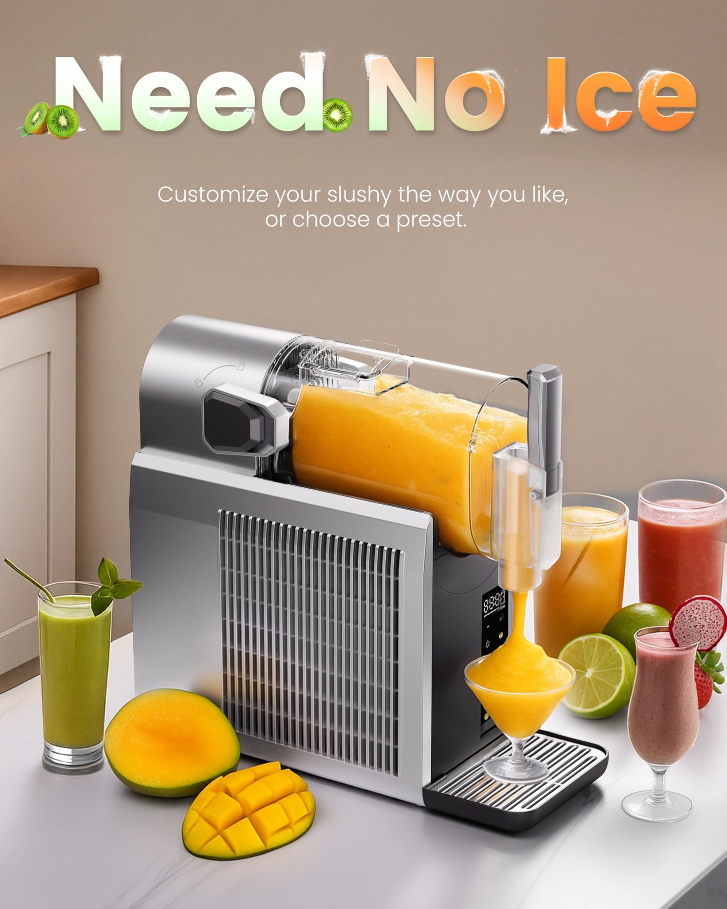 Slushie Machine, EASTPUS 68oz No Ice Needed, Frozen Drink & Soft Serve Maker, Rapid Freeze, 6 Presets, Self-Cleaning – For Slushies, Margaritas, Smoothies, Milkshakes, Frappés & More (2025 Version)