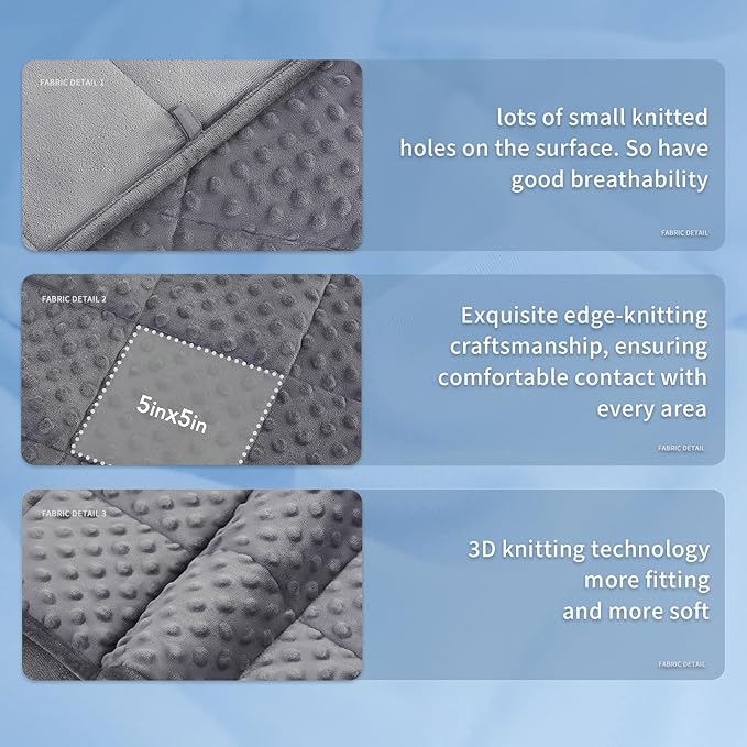 Topcee Weighted Blanket for Adults (12lbs 48"x72"), Minky Dots Heavy Blanket for 110-130lbs Sleeping, Soft, Cozy and Cooling Weighted Throw Blankets, Machine Washable, Grey