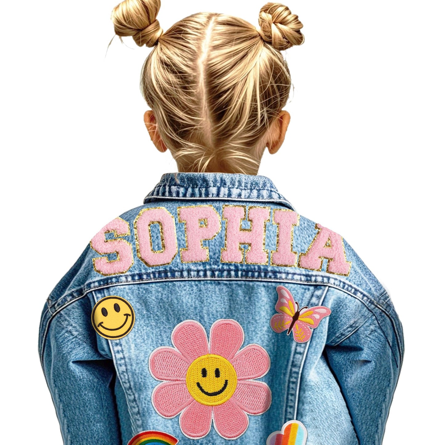 Rryoumisun Personalized Kids Denim Jacket with Names, Easter Basket Stuffers, Easter Outfits for Girls and Boys, Spring&Fall Outerwear Jackets, 1-14 Year Old Girl Boy Birthday Easter Gifts