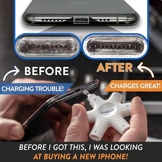 USB-C Multi-Tool Phone Cleaning Kit | Clean Repair & Restore Cell Phone Tablet & Laptop USB C Ports & Cables | Fix Unreliable & Bad Connections | Extend The Life of Your Tech Devices (Black)