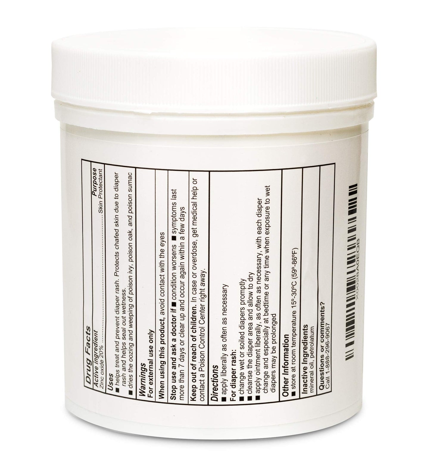 16 oz Globe Zinc Oxide 20% Skin Protectant Barrier Ointment, Treatment for Diaper Rash, Relief From Poison Ivy, Sumac & Oak, Protects From Wetness, Protects Chafed Skin