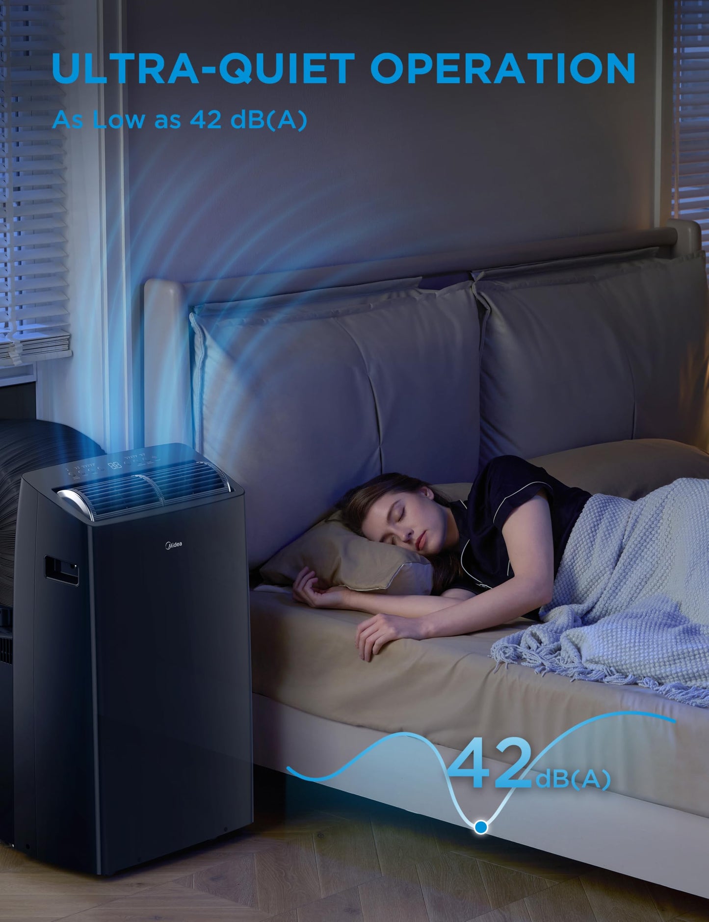 Midea Duo 14,000 BTU (12,000 BTU SACC) High Efficiency Inverter Ultra Quiet Portable Air Conditioner, with Heat up to 550 Sq. Ft., Works with Alexa/Google Assistant, with Remote Control & Window Kit