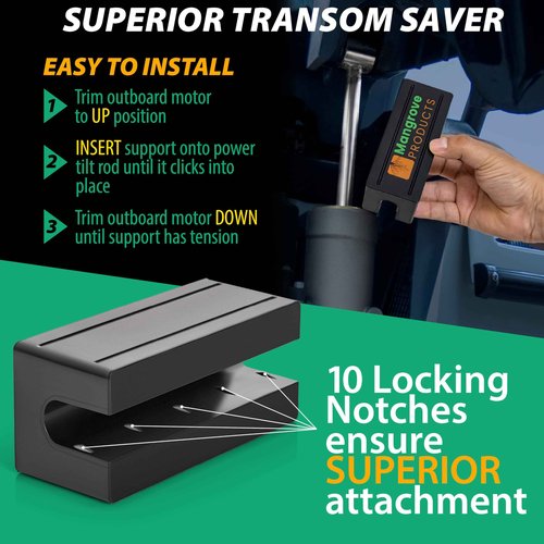 Mangrove Products: Boat Transom Saver, Outboard Motor Support, Single Ram Wedge, Boat Accessories, Transom Savers for Outboard Motor, Boat Motor Engine Support, Pontoon Boat Accessories (2 Pack)