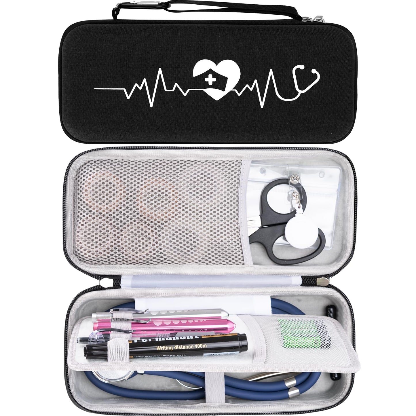 SMYV Stethoscope Case for 3M Littmann Classic III, Cardiology IV, Lightweight II S.E, MDF Acoustica Deluxe Stethoscope, Hard Storage Case for Stethoscope Accessories, Nursing School Essentials