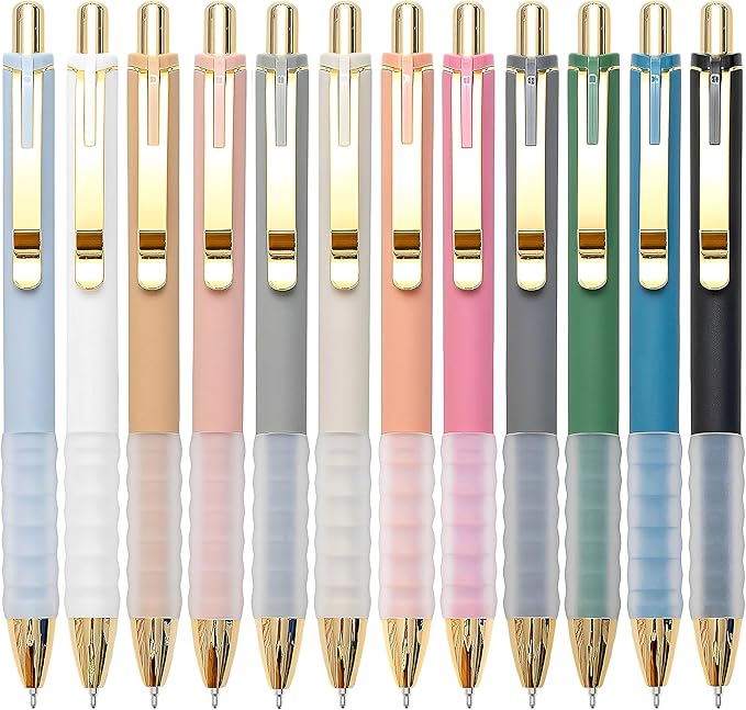 Linbsunne Ballpoint Pens Black Medium Point 1mm Pen with Super Soft Grip Ball Point Pen for Men Women Retractable Pens (go...