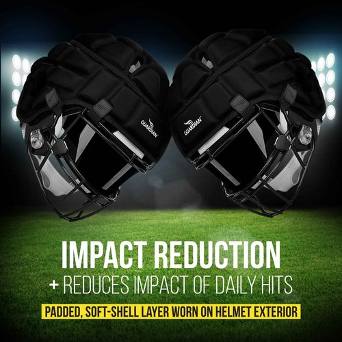 Guardian Cap - Soft-Shell Helmet Cover for Football and Lacrosse - Reduces Impact and Protects Helmets - One Size Fits All for Youth, High School and College Programs - Black