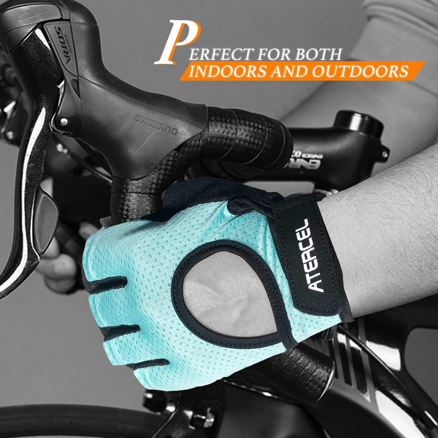 ATERCEL Weight Lifting Gloves Full Palm Protection, Workout Gloves for Gym, Cycling, Exercise, Breathable, Super Lightweight for Men and Women(Aqua, L)