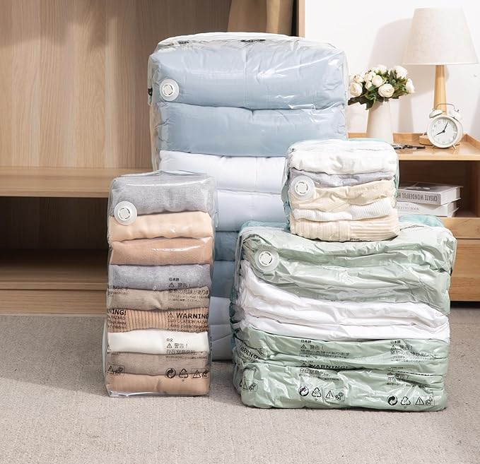 NeatNest 6 Pack Large Cube Vacuum Storage Bags – Oversized Box-Shaped Compression Bags for Comforters, Blankets, Bedding & Clothes, Vacuum or Hand Press, Airtight & Reusable, PE+PA Material