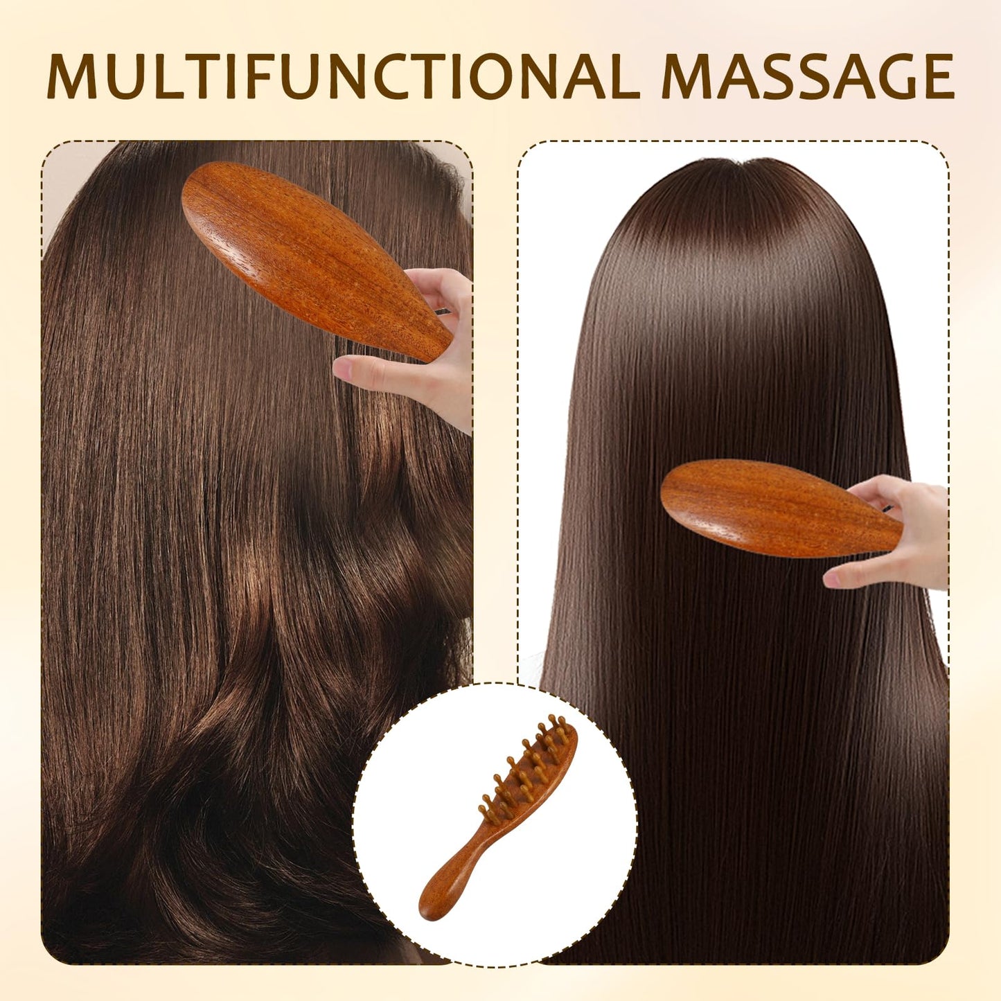 Loc Brush for Dreads, Comfortable Massage Comb, Scraping Massage Tools Wide Tooth Comb, Elegant Wood, Comfortable to Hold, Suita