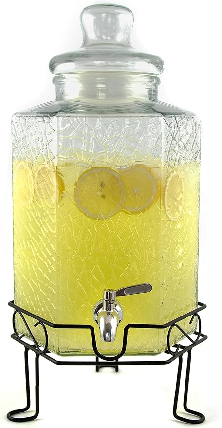 Redfern 2.5 Gallon Glass Beverage Dispenser Stainless Spigot and Stand