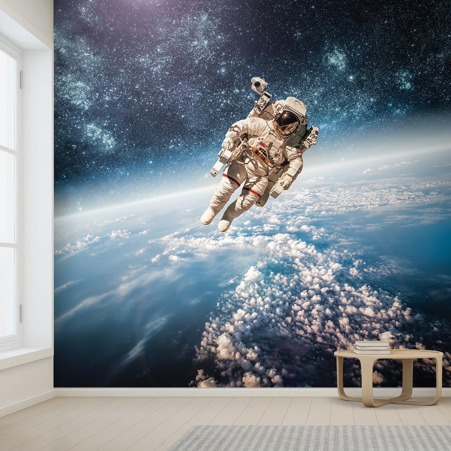 wall26 - an Astronaut Floating About Planet Earth- Wall Mural, Removable Sticker, Home Decor - 66x96 inches