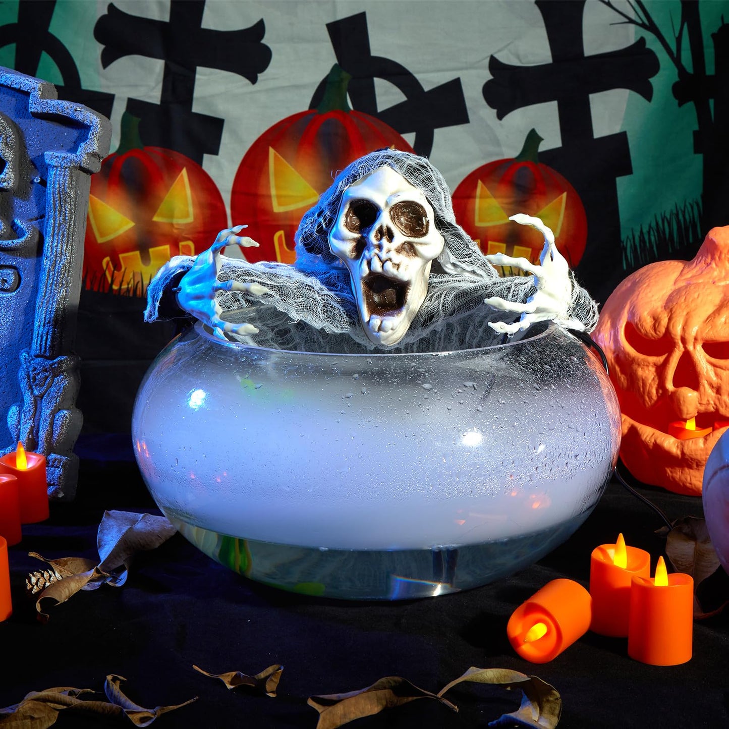 AGPTEK Aluminum Mini Mist Maker Fogger Water Fountain Pond Fog Machine Atomizer, Perfect for Halloween, Christmas and Other Holidays