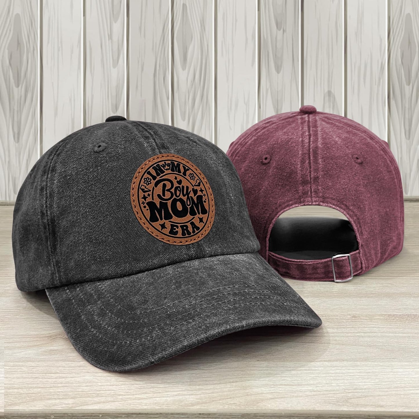 in My Boy Mom Era Hat Gifts for New Mom, Christmas for Women from Son, New Boy Mama Leather Pattern Trucker Hat Birthday Gift
