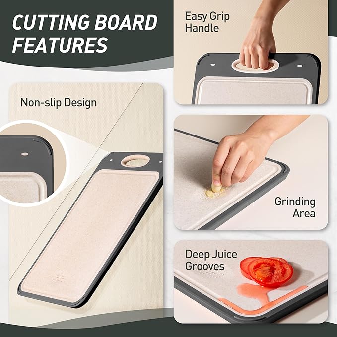2 in 1 Stainless Steel Cutting Board with Handle Chopping Large Big Small Metal Meat Butcher Block Not Titanium Madera Glass Marble Stone Kitchen Tablas Cocina Cortar Picar Regalos Mujer Mama Abuela