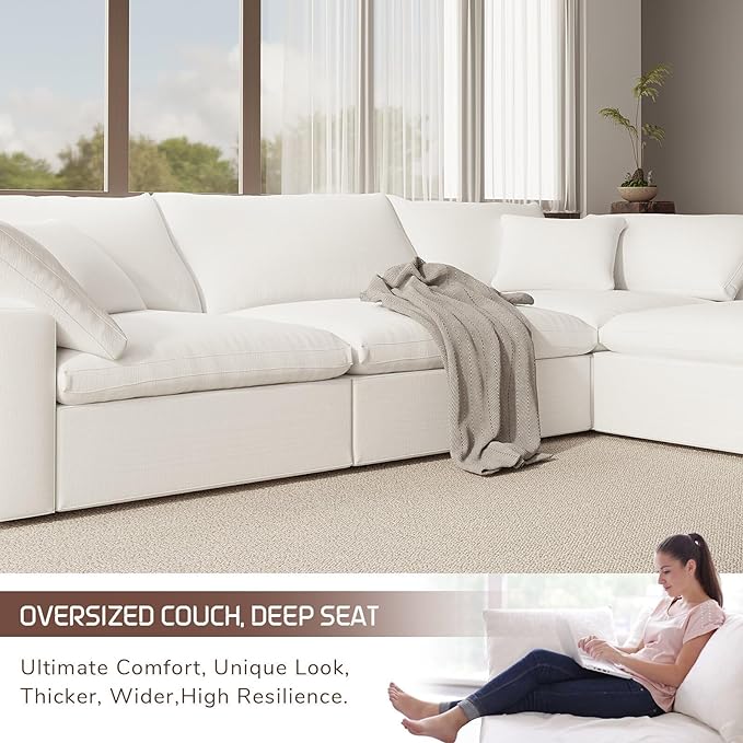 Forest aesthetics Modular Sectional Sofa,Extra Comfty Deep-Seat-Filled Couch, Modern Couches for Living Room,Apartment,Office,Small Space