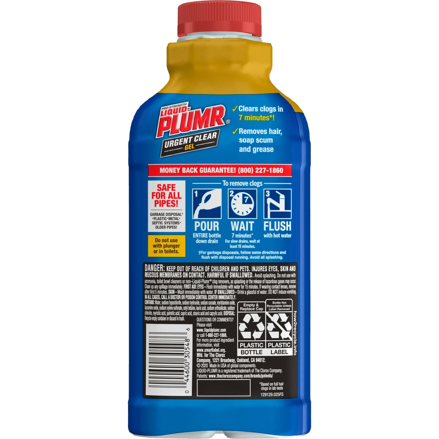 Liquid-Plumr Pro-Strength Urgent Clear, Liquid Drain Cleaner, 17 Ounces
