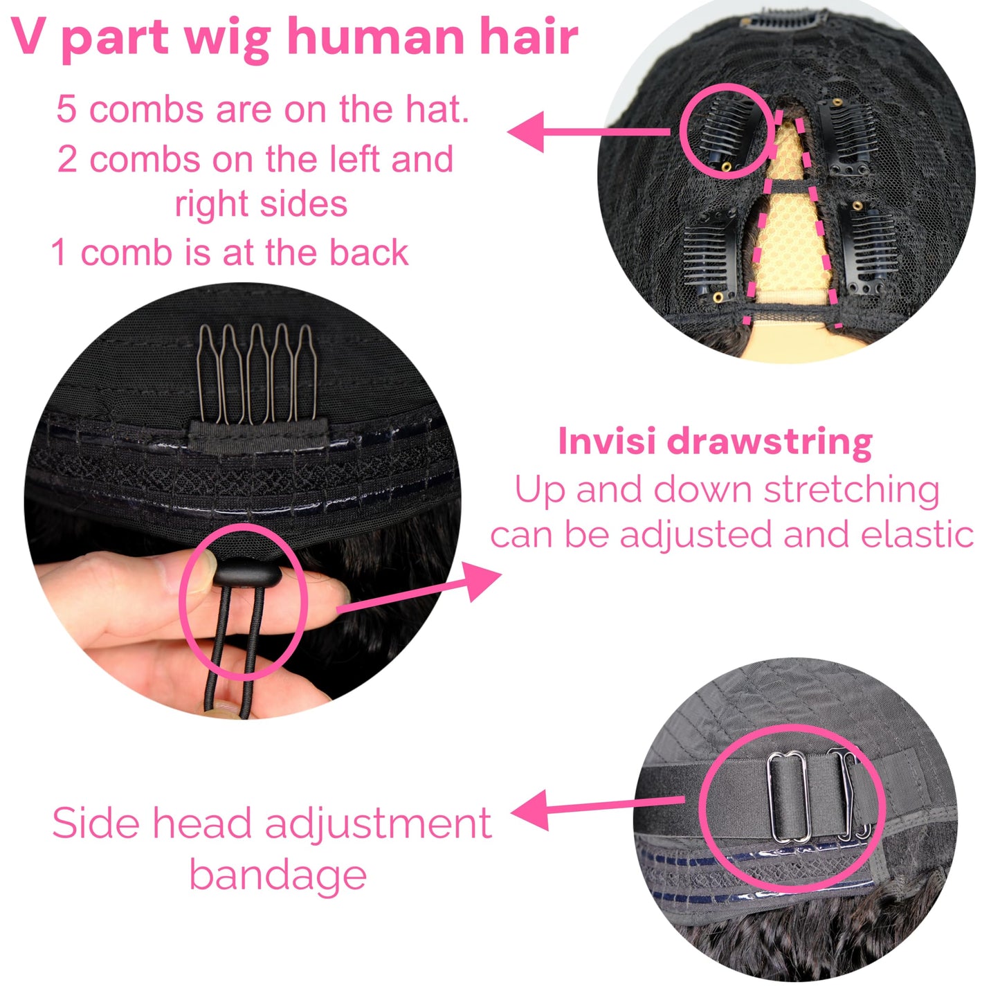 XSSXAKO V Part Wig Human Hair Curly Upgrade U Part Wig For Black Women 100% Human Hair V Shape Curly Glueless Clip In Half Wig N