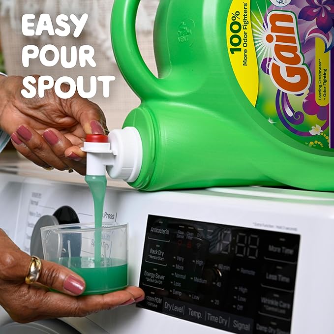 Gain Liquid Laundry Detergent, Moonlight Breeze Scent, 194 fl oz, 134 loads, Freshness + Odor Fighting, High Efficiency Washing Machine Liquid Cleaning Soap