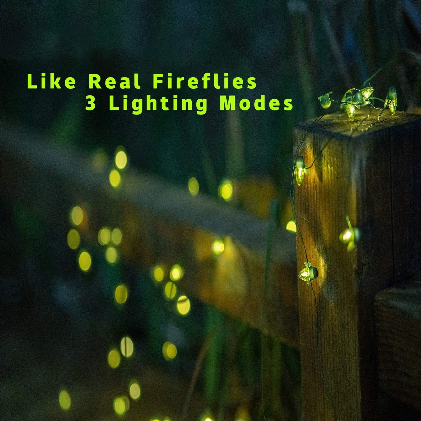 ANGMLN Solar Firefly Lights, 30 LED Solar Fireflies Lightning Bugs Fairy String Lights Outdoor Decor 19.6FT Solar Powered String Lights Waterproof for Garden Patio Home Wedding Party Spring Christmas