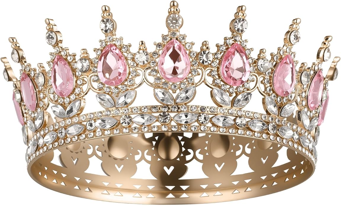 AOOSA Crown for Women, Full Round Queen Crowns, Sparkly Rhinestone Tiara, Princess Tiaras Hair Accessories for Party, Birt...