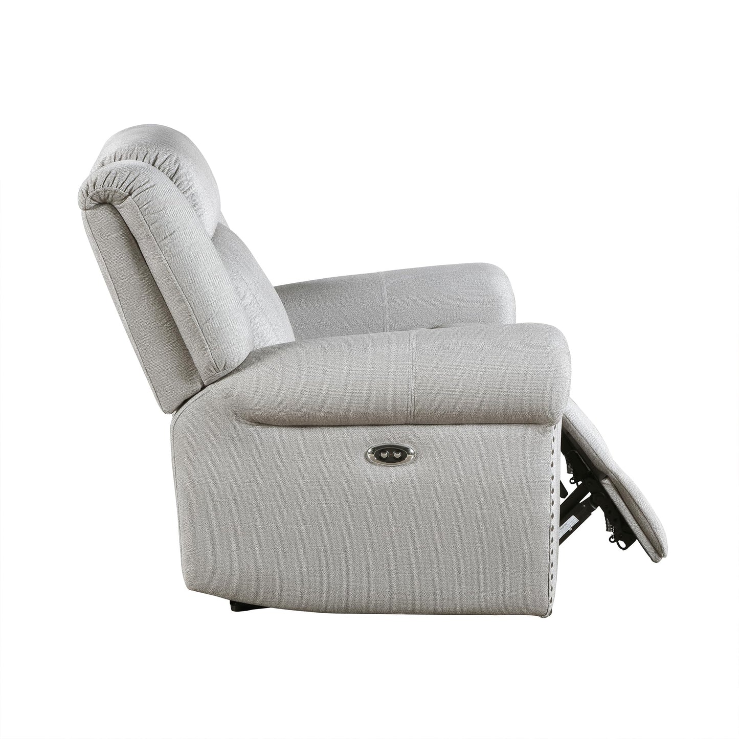 Lexicon Recliner Chair Living Room Reclining Sofa Chair, Modern Home Theater Seating Comfortable Rolled Arm Microfiber Recliner, Power Recliner Sofa Chair for Living Room/Office/Apartment, Mist