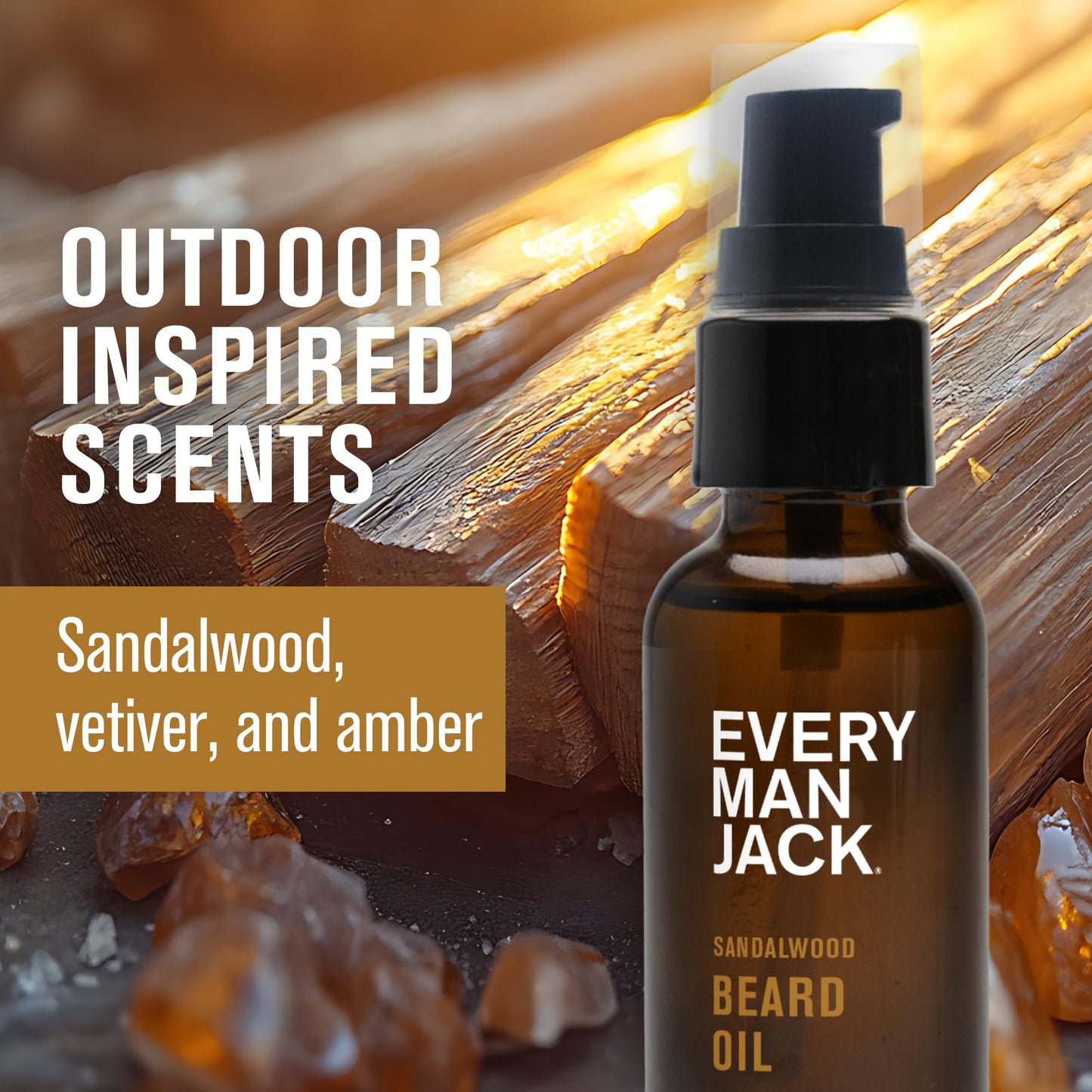 Every Man Jack Mens Beard Oil - Subtle Sandalwood Fragrance - Deeply Moisturizes and Softens Your Beard and Adds a Natural Shine