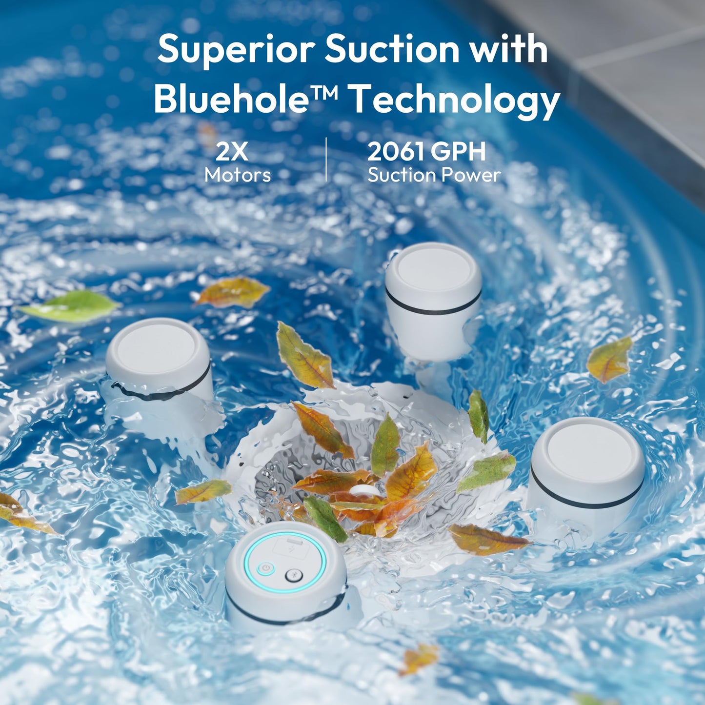 (2026 Upgrade) BUBLUE F10 Pool Surface Skimmer Robot,Robotic Pool Skimmer with App Control,Powerful Suction,5L Filter,Dual Cleaning Modes, AI Navigation,Ideal for In-Ground & Above-Ground Pools,White