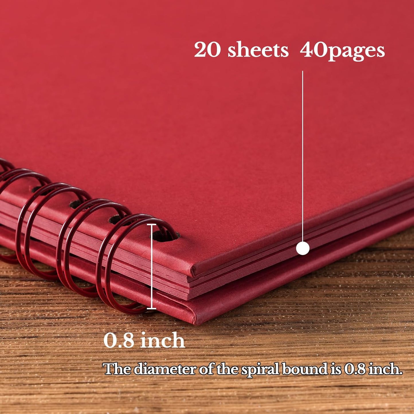 potricher 12 x 12 Inch DIY Scrapbook Album 40 Pages Hardcover Kraft Paper Scrap Book Photo Albums Memory Book for Wedding and Anniversary Family (Red, 12 Inch)