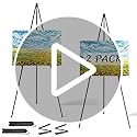Easel Stand for Sign, Aredy 63" Portable Painting Easel, Lightweight Metal Easels for Painting Canvas, Wedding Sign (2 Pack)