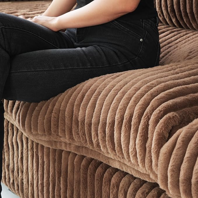 WJShome Cloud Modular Sectional Sofa, Plush Sofas for Living Room,39.37inch Middle Seater,Brown