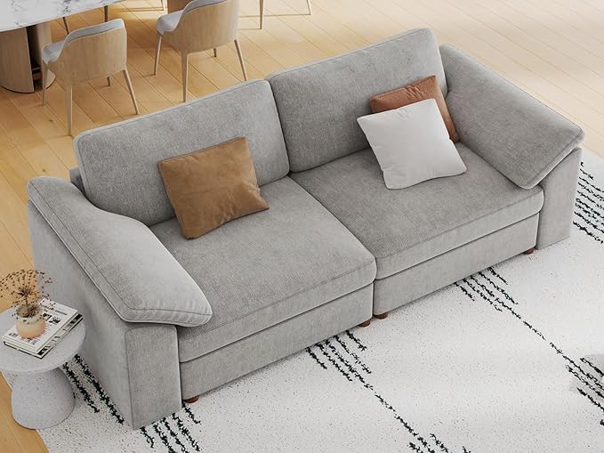 EASE MOOSE Modern Loveseat Sofa for Living Room, Comfty 2 Seat Solid Wood Frame Sofa, FSC Certified Modern Deep Seat Couch