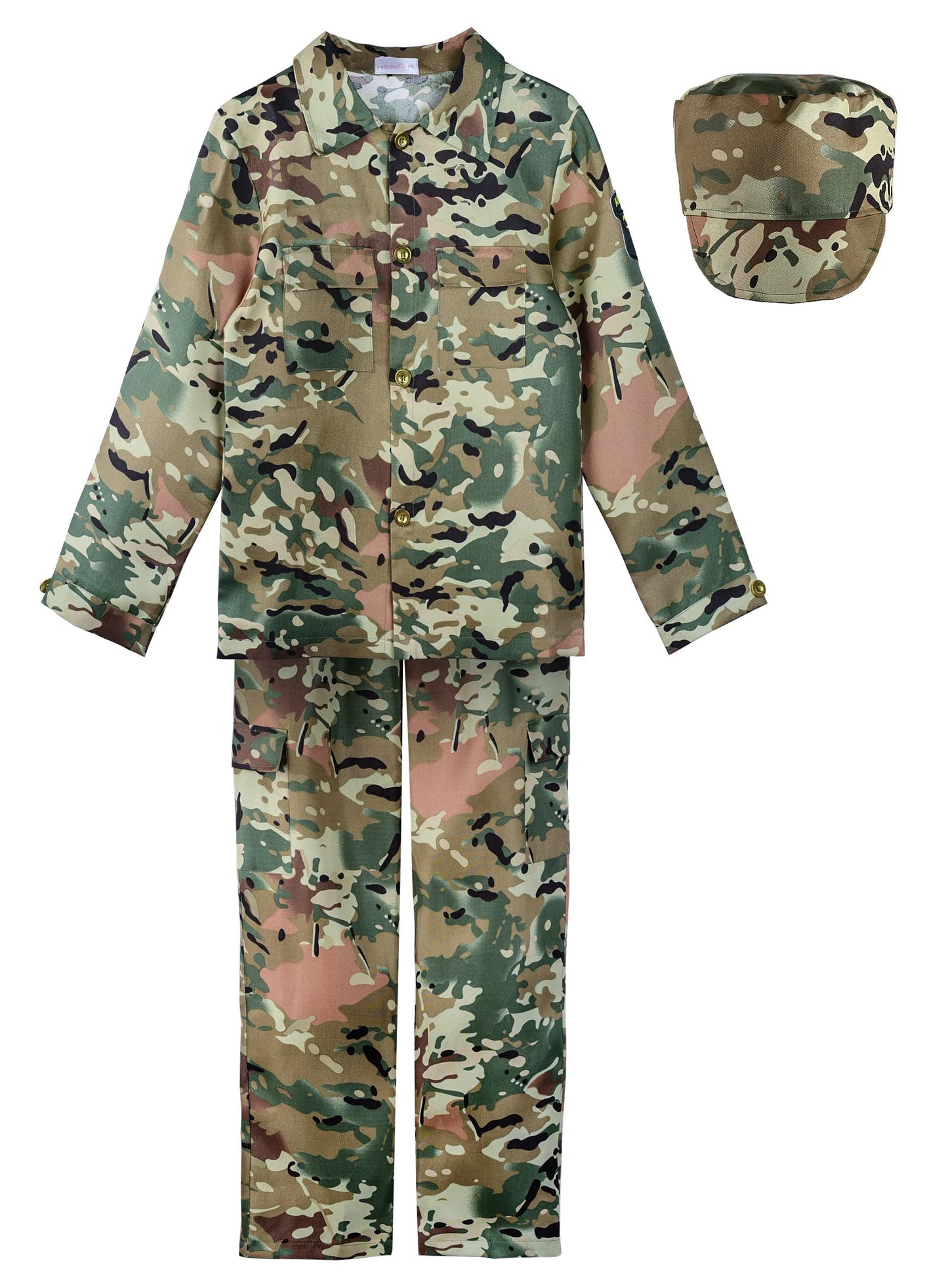 ReliBeauty Soldier Costume Army Camouflage Uniform, 100