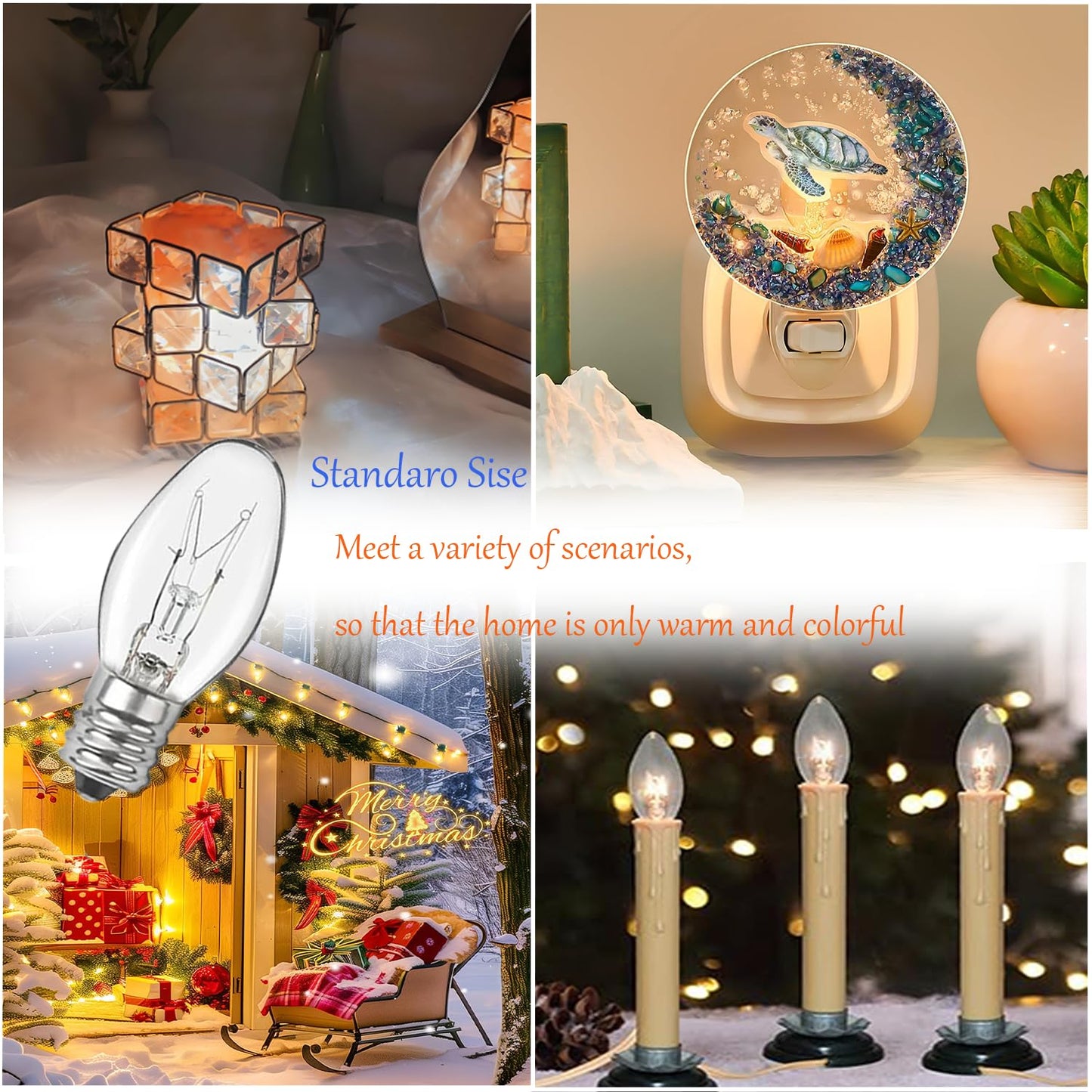 Eclolumi Salt Lamp Bulbs - 15 Watt Light Bulbs for Scentsy Wax Warmer - C7 Replacement Bulbs for Plug in Wax Diffuser- Warmwhite - Dimmable,16 Packs (Salt Lamp Bulb 15w)