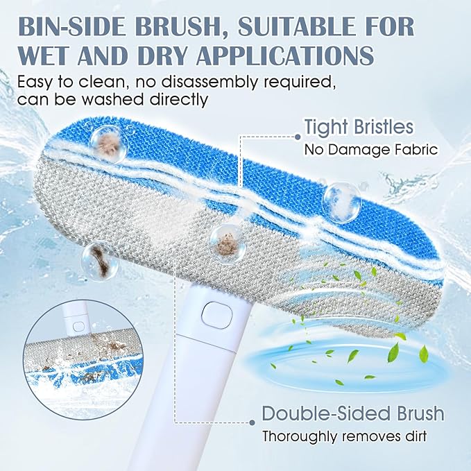 Pet Hair Remover 4 in 1, Pet Hair Remover Brush for Furniture, with Carpet Rake and Lint Rollers Use for Couch, Carpet, Furniture, Bedding, Car Interior Cleaning