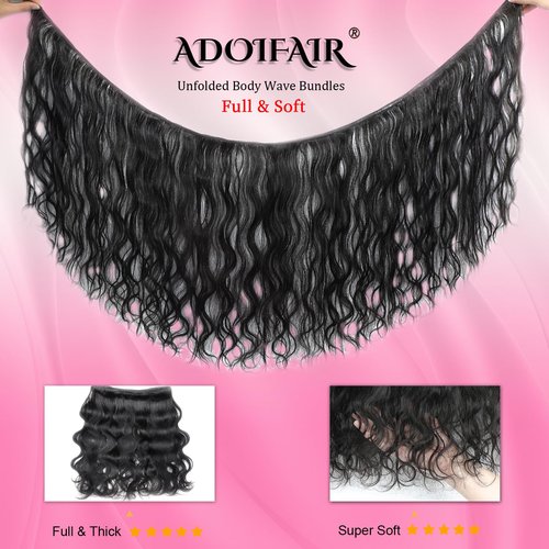 12A Body Wave Bundles Human Hair 18 20 22 Inch - 100% Unprocessed Human Hair Bundles Brazilian Raw Virgin Hair 3 Bundles Quick Weave Human Hair Extensions Natural Color
