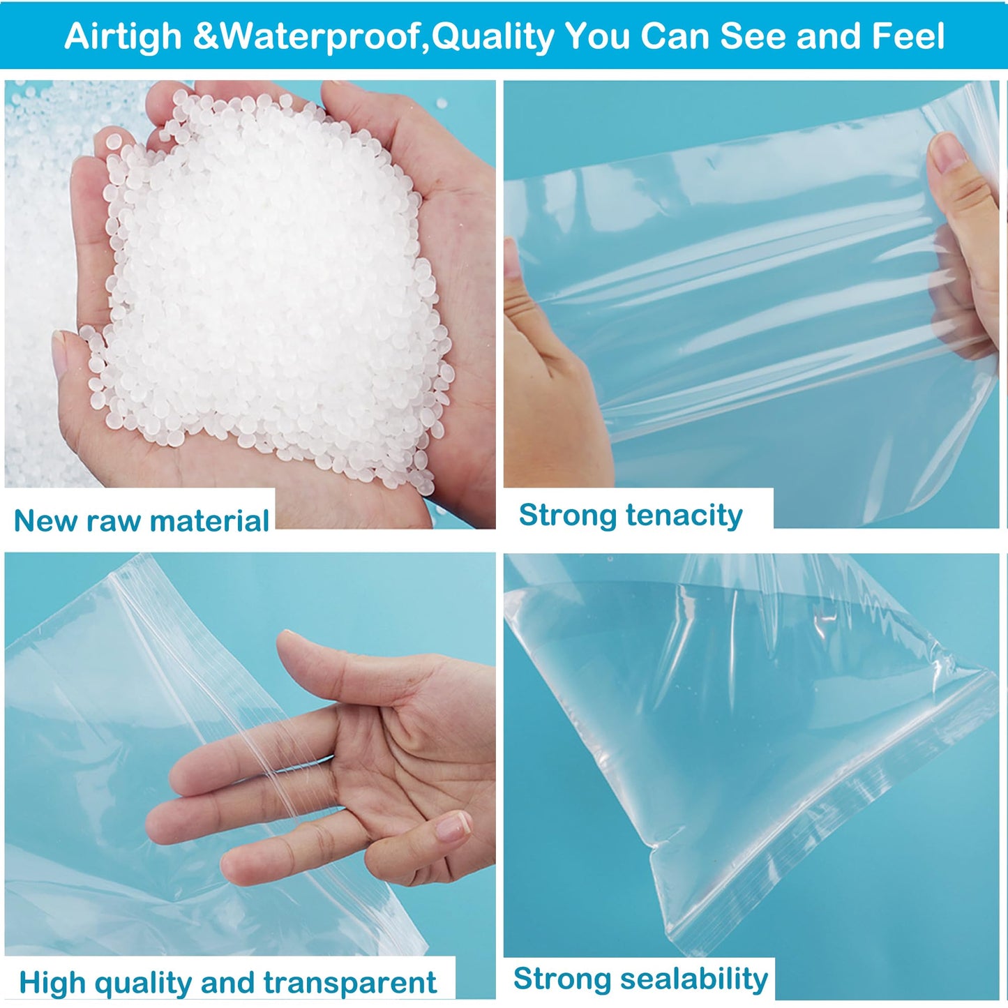 2''X 2'' (Pack of 100) 2 Mil Thick Clear Reclosable Small Zip Plastic Poly Bags With Resealable Lock Seal Zipper for Photo, Jewelry, Bakery, Treats, Travel, Storage, Packaging & Shipping