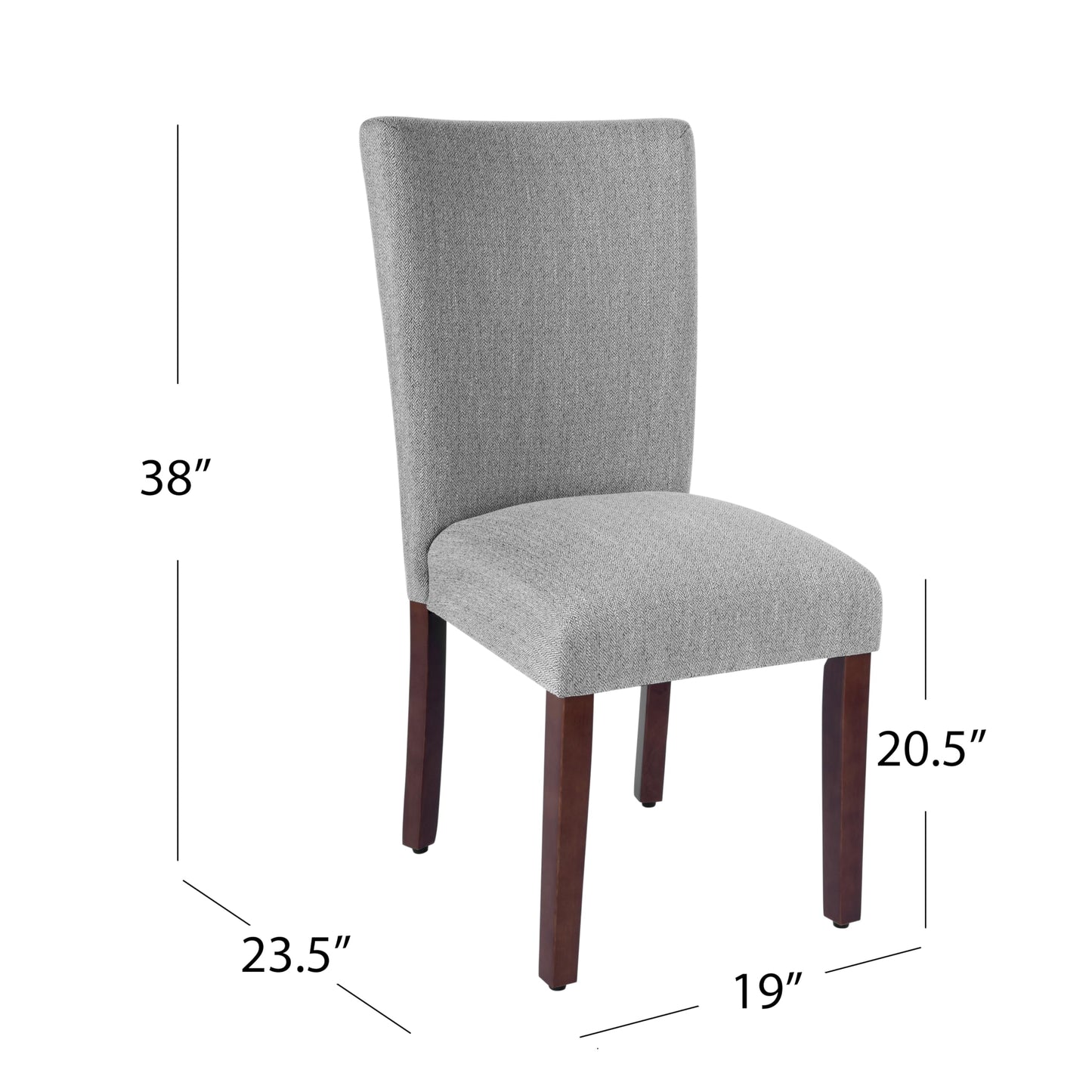 HomePop Parsons Classic Upholstered Accent Dining Chair, Single Pack, Light Grey