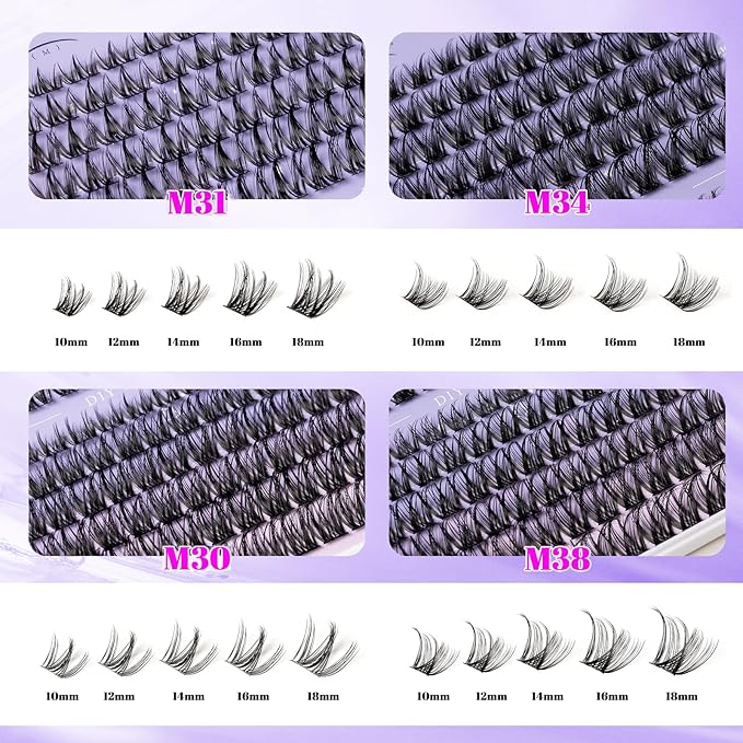 Ocean Pearl Lash Clusters 396pcs 5 Styles manga/anime-inspired lashes clusters(10-18mm),spike-effect cluster lashes,Eyelashes, eyelash clusters,DIY Cluster Eyelash Extensions with lash adhesive+sealer