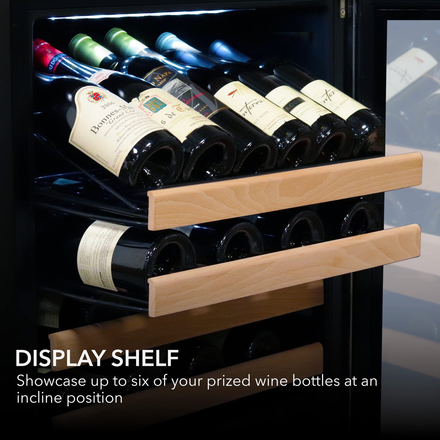 Whynter BWR-0922DZa 92 Bottle Built-in Stainless Steel Dual Zone Compressor Wine Refrigerator, Black