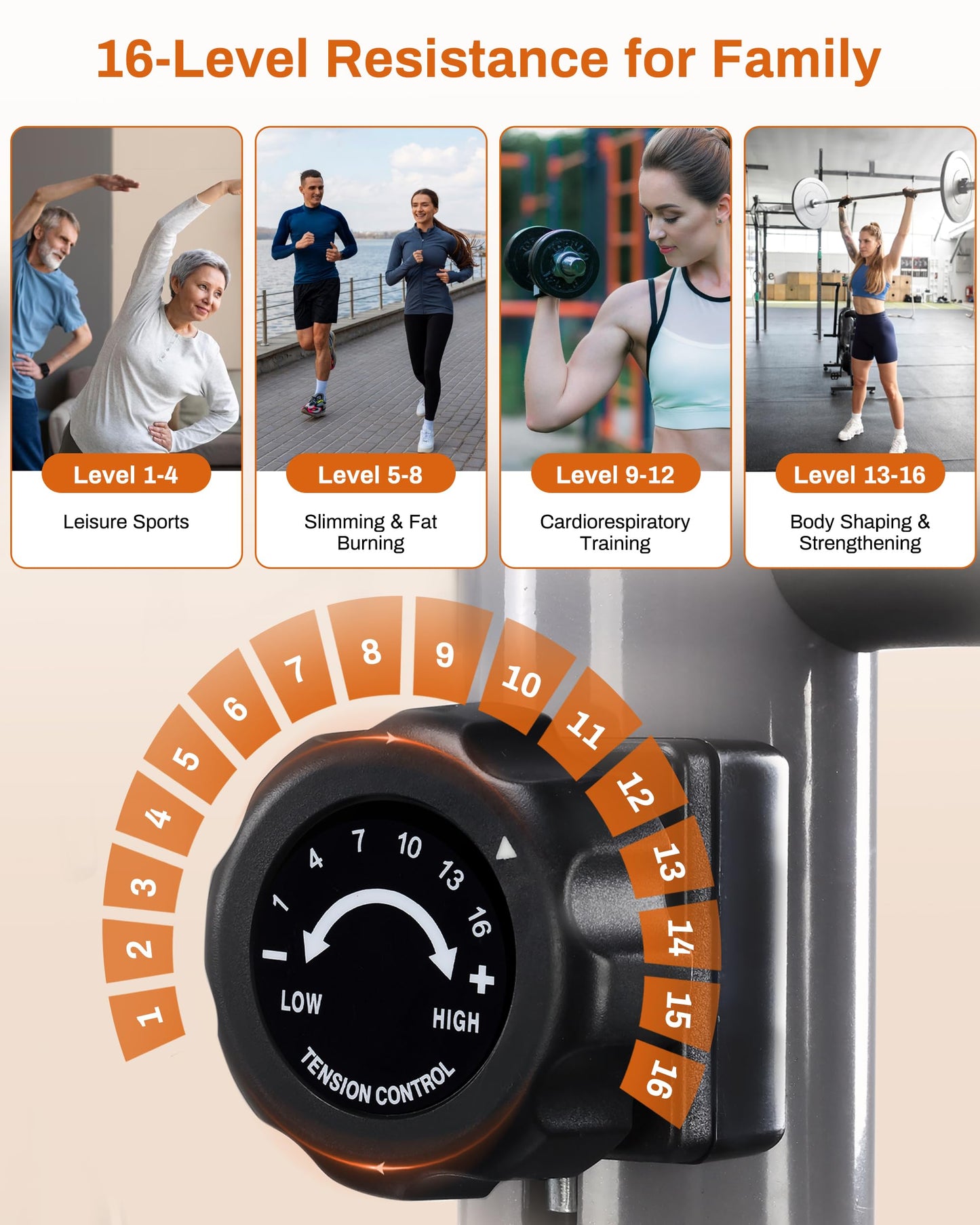 ECHANFIT Elliptical Exercise Machine, Hyper-Quiet Magnetic Elliptical Machine for Home, Elliptical Training Machines with 16 Resistance Levels, App Bluetooth, LCD Monitor, Pulse Sensor, Device Mount