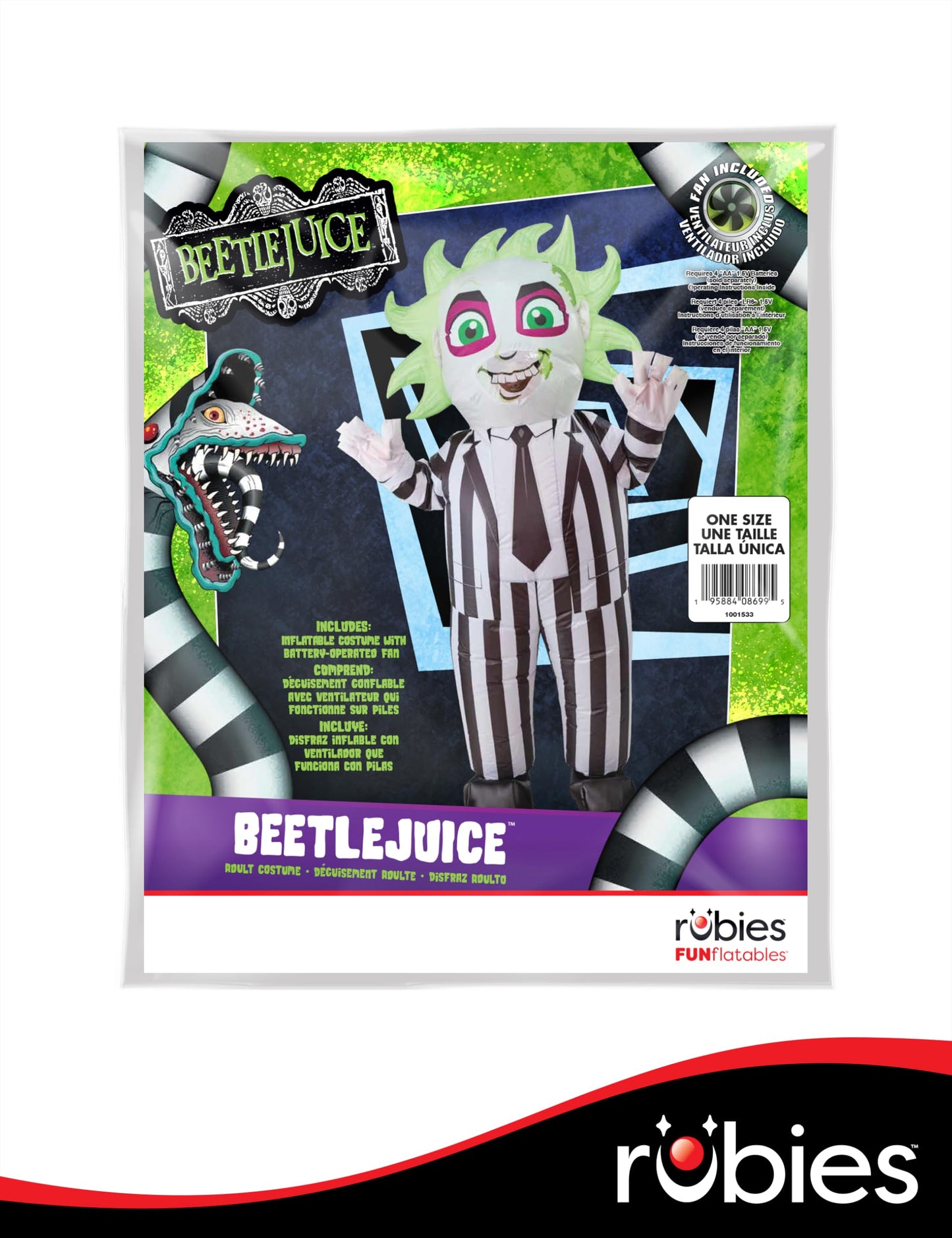 Rubies Beetlejuice: Beetlejuice Costume for Adults, Unisex One Size