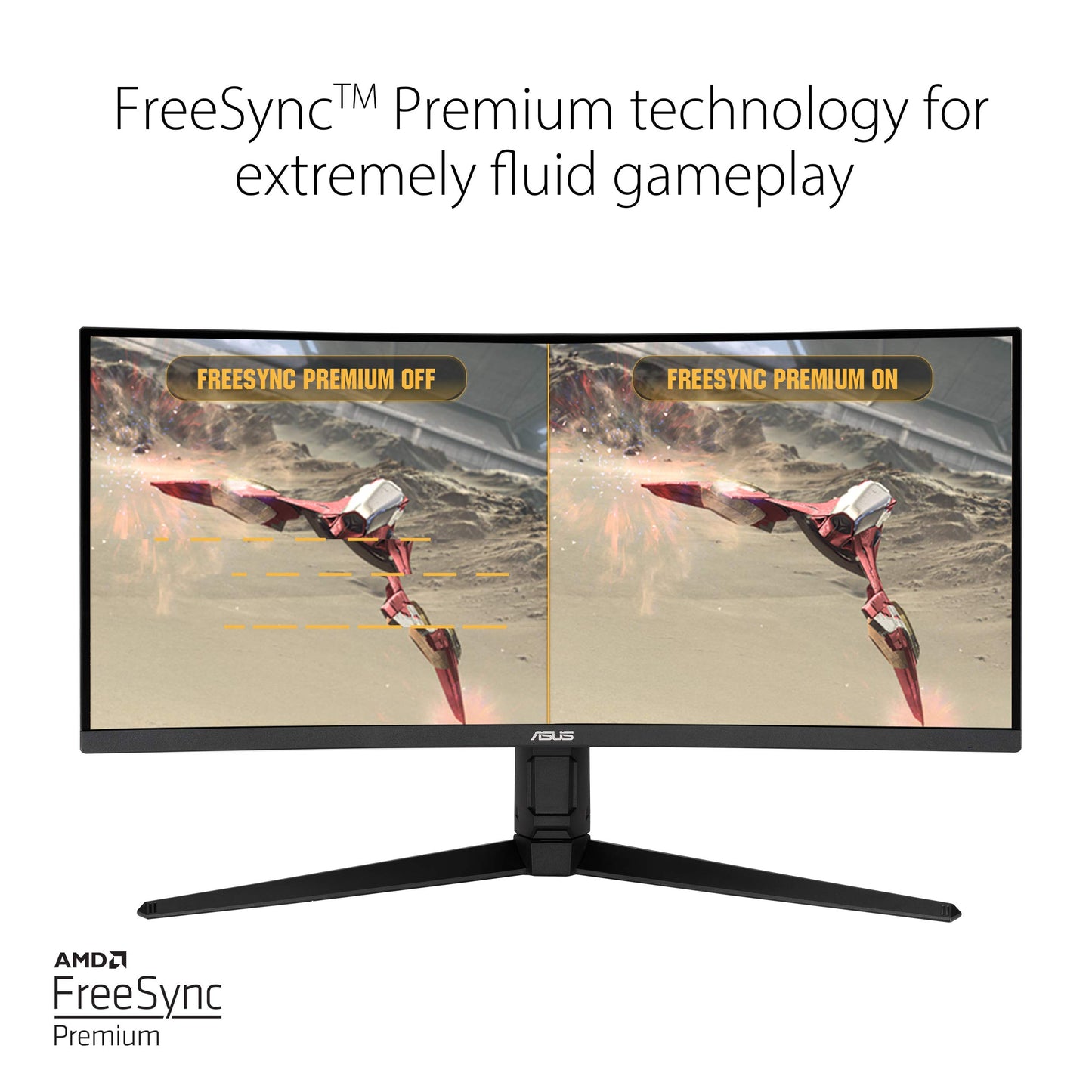 ASUS VG34VQL1B TUF 34 Inch Curved Gaming Monitor - WQHD (3440x1440), 165Hz, 1ms, Extreme Low Motion Blur, FreeSync Premium, Eye Care, Height Adjustable, DisplayHDR 400, DisplayPort, HDMI, USB