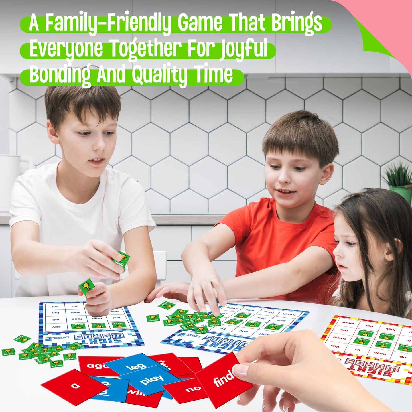 Sight Word Bingo Game, 144 Sight Words Learn to Read Level 1 & Level 2 Bingo Board Game Dolch's & Fry's Words Lists for Kindergarten and Preschool, Grade 1st, 2nd, Kids 4-8 (Up to 25 Players)