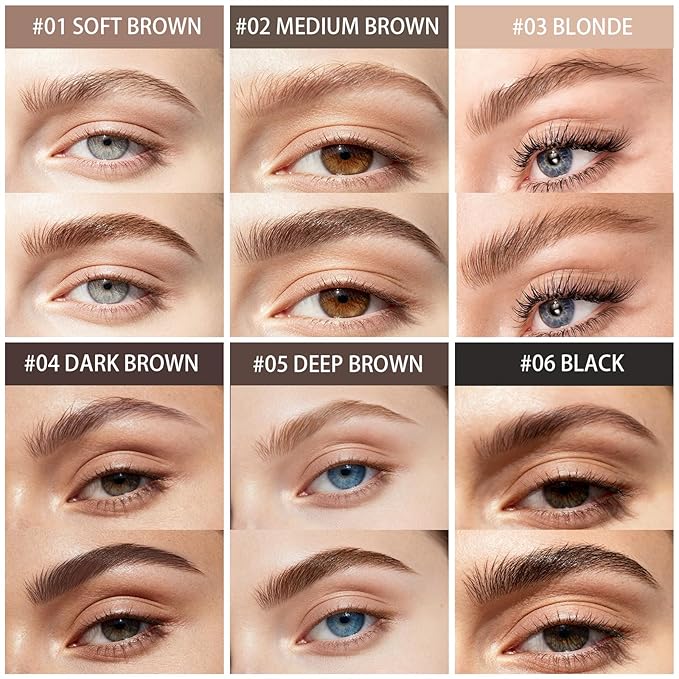 Brow Super Fluff Eyebrow Gel Mousse, Volumizing and Tinted Thickening Eyebrow, Waterproof, Long-Lasting, Easy-to-Use for Soft Full Brows, 6 Black